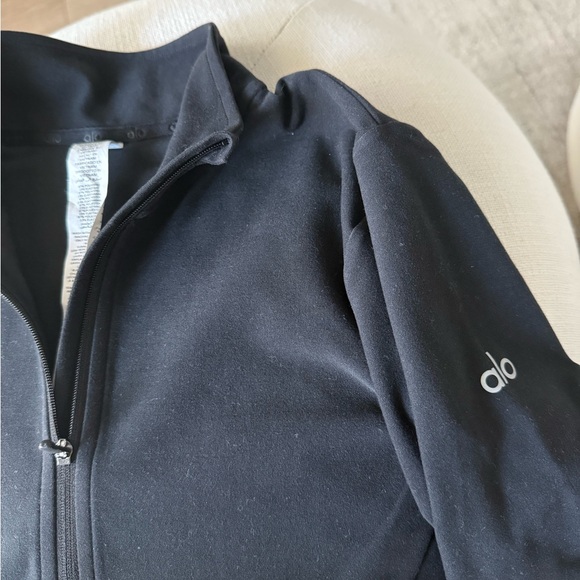 ALO YOGA Alosoft 1/2 Zip Rapid Pullover in Black Size Extra Small - Picture 1 of 6